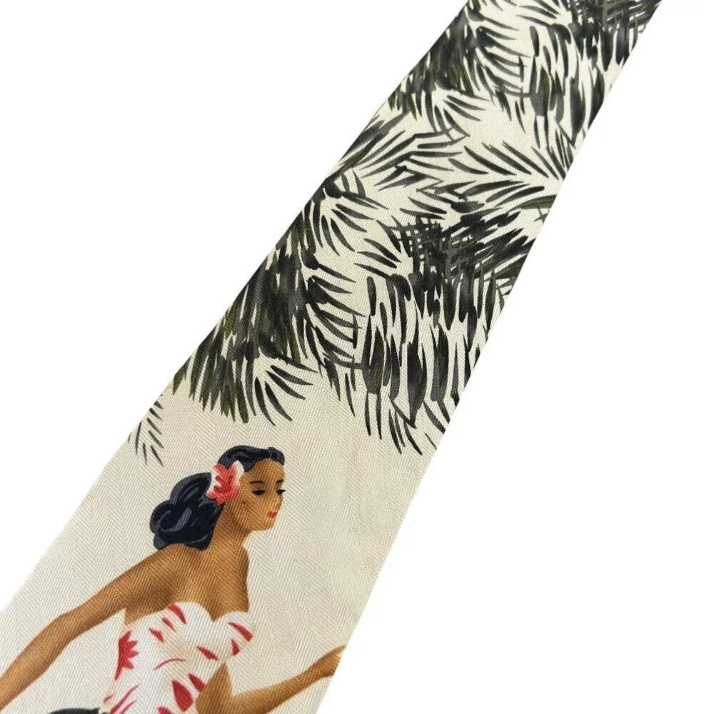 Tommy Bahama 100% Silk Hawaiian Hula Dancer Wide Tie NWT